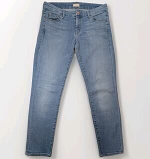 Mother The Crop Looker Mid Rise Cropped Skinny Jeans Womens 29* Light Kitty Wash
